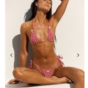 Haute Swimwear - Red Gingham Bikini Set